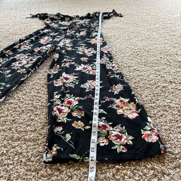 Xhilaration Off The Shoulder Ankle Boho Wide Leg Floral Pantsuit Romper Size S - Picture 13 of 14